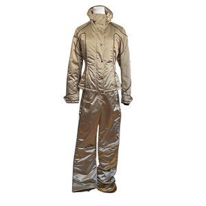 POST CARD GOLD SATIN SKI COAT PANTS 2 PIECES COORDINATED SET - 6